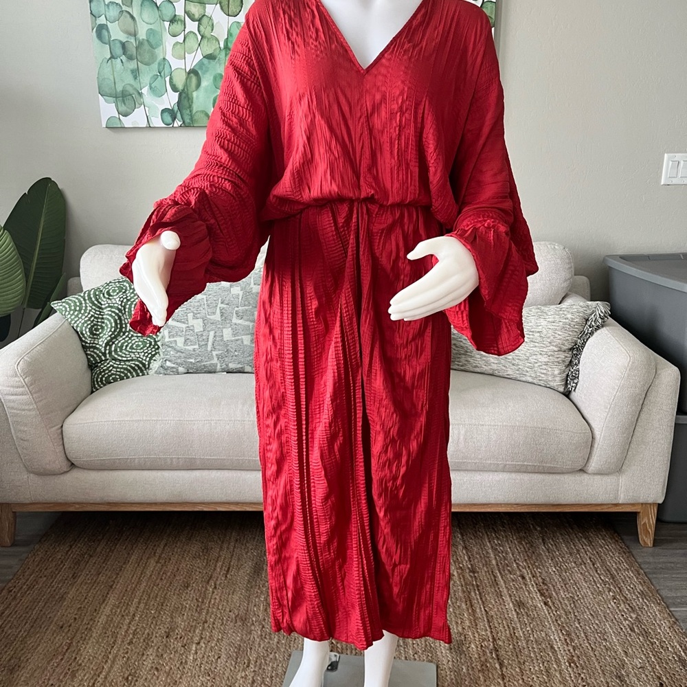 NAKD Satin Maxi Red Dress